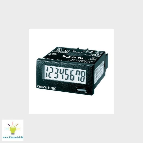Samlet tller, 1/32DIN (48x24 mm), self-powered, LCD, 8-cifret, 30cps/1kcps, no-V-indgang, sort urka