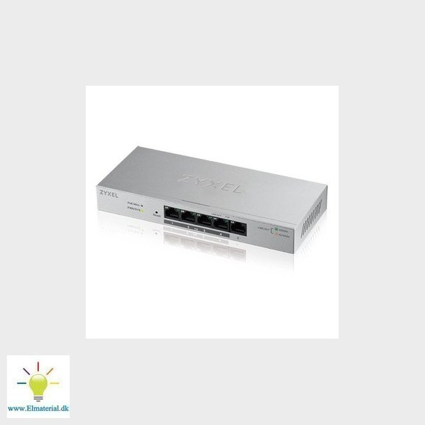 ZyXEL GS1200-5HPv2, 5 Port Gigabit PoE+ Simpel webmanaged Switch, 4x PoE+, 60 Watt