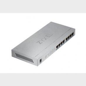 Zyxel Switch GS1008HP 8 Port Gigabit PoE+ unmanaged desktop Switch, 60 Watt