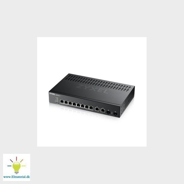 ZYXEL GS2220-10, 8-ports Gigabit L2 Switch med 2 Gigabit combo porte (inkluderet 1 r Nebula Pro pac