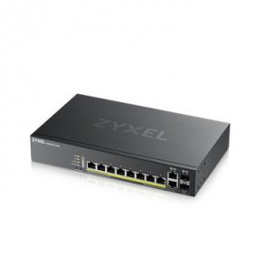 ZYXEL GS2220-10HP, 8-ports PoE+ Gigabit L2 Switch med 2 Gigabit combo porte (inkluderet 1 r Nebula 