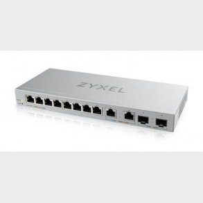 ZYXEL XGS1210-12, 8 Ports Gigabit Switch  +2 stk. 2.5G porte & 2 stk. SFP+ 10G fiber porte