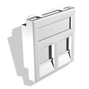 Dataudtag plan mosaic for 2 x Leviton keystone konnekter hvid