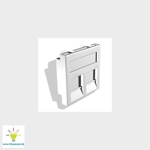 Dataudtag plan mosaic for 2 x Leviton keystone konnekter hvid