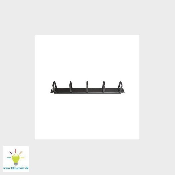 Kabelmanagement panel med 5 bjler 1HE sort