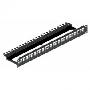 Patchpanel 24 port passer til alle Leviton UTP & STP konnekter tool-free 1HE sort