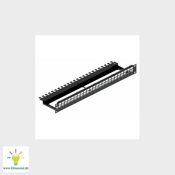 Patchpanel 24 port passer til alle Leviton UTP &amp; STP konnekter tool-free 1HE sort