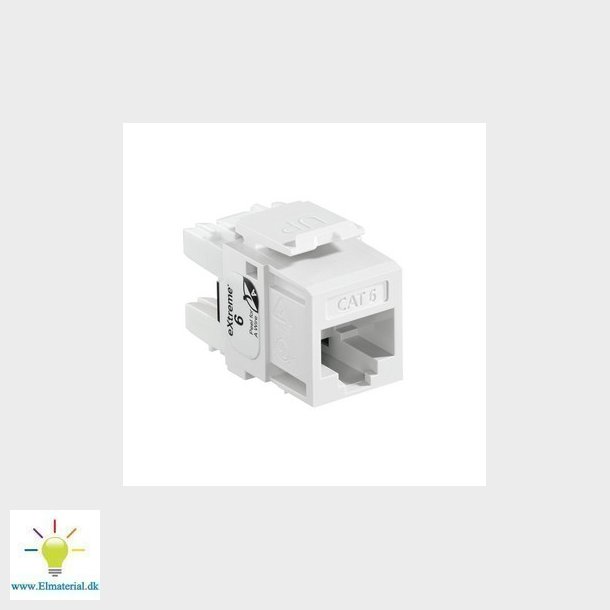 Modular jack eXtreme Kat6 UTP RJ45 110-style enkle stk pakke Hvid
