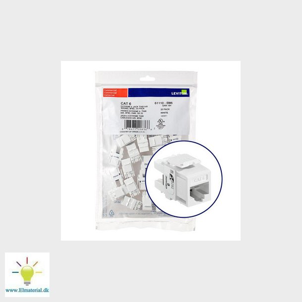 Modular jack eXtreme Kat6 UTP RJ45 110-style 25 bulk pakke Hvid