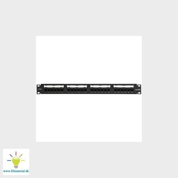 Patchpanel CAT6 fastfortret UTP 24 ports 1HE sort