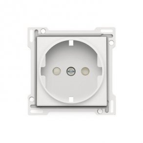 Tangent til stikkontakt med sidejord og sikkerhedsafbryder, white.