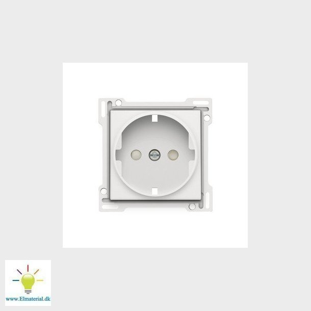 Tangent til stikkontakt med sidejord og sikkerhedsafbryder, white.