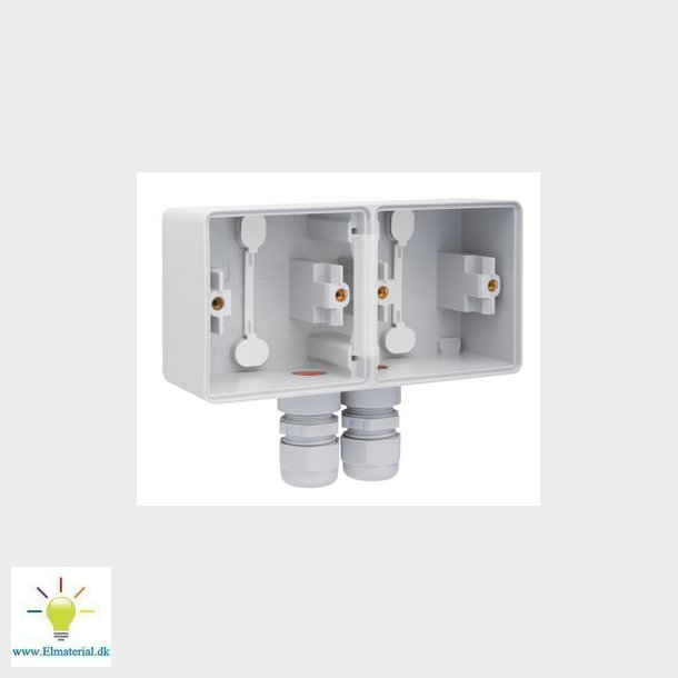 Underlag 2-modul, 2x M20, IP55, gr