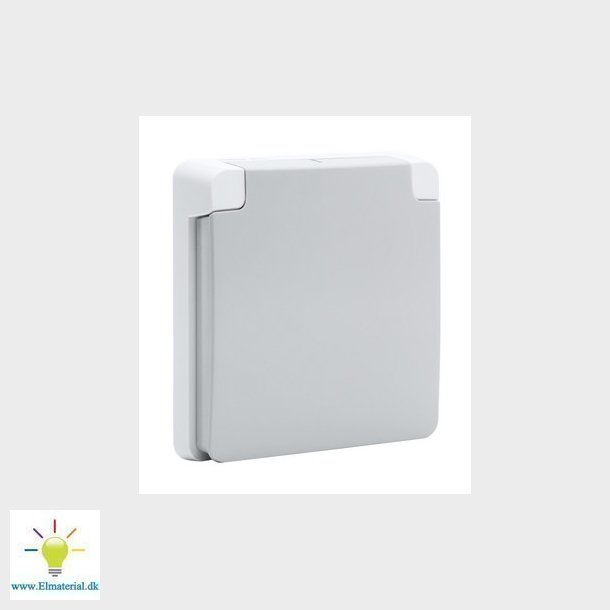 Adaptorramme med dksel, 1-modul, gr