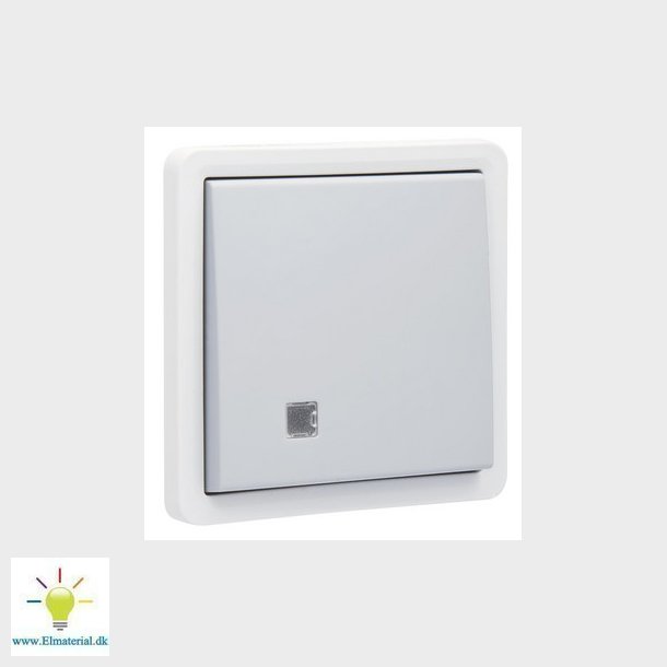 Afbryder med linse, 2-polet, IP55, gr