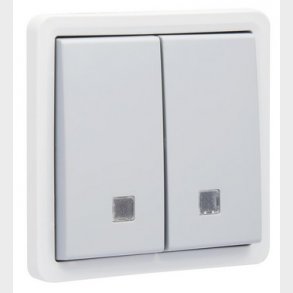 Fjedertryk med linse, dobbelt, IP55, gr�