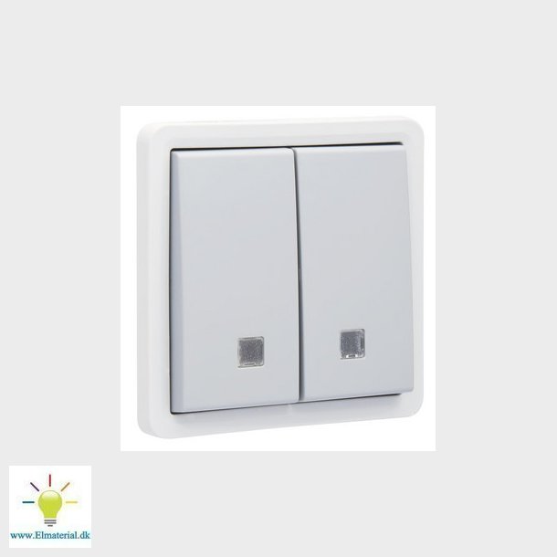 Fjedertryk med linse, dobbelt, IP55, gr