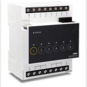 Rel�modul til Niko Home Control til seks forskellige kredsl�b