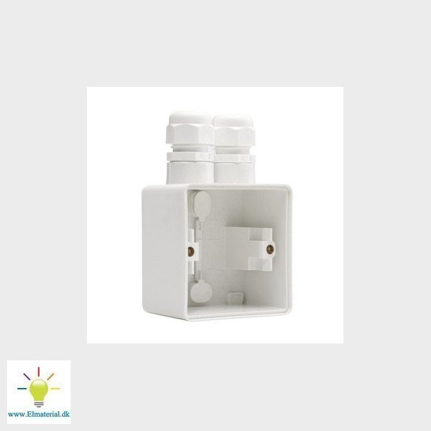 Underlag 1-modul, 2x M20, IP55, hvid