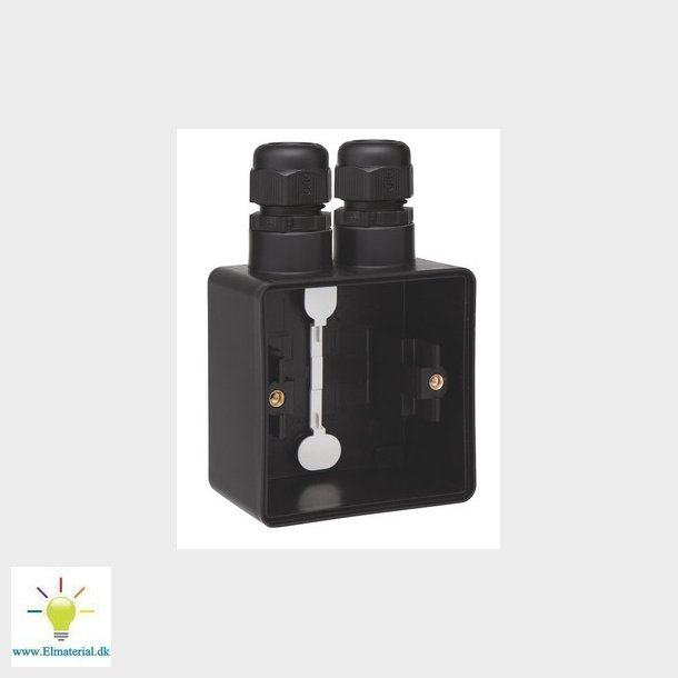 Underlag 1-modul, 2x M20, IP55, sort