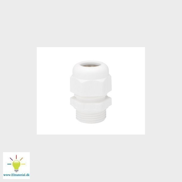 Kabelforskruning M20, hvid