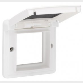 Adaptorramme m. d�ksel, 1-modul, hvid