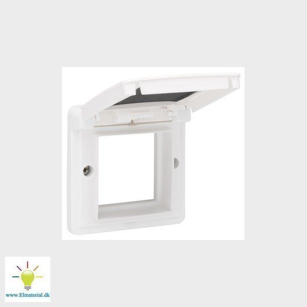 Adaptorramme m. dksel, 1-modul, hvid