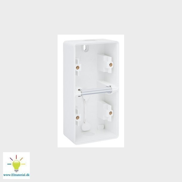 Underlag 2-modul, lodret, IP55, hvid