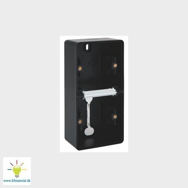 Underlag 2-modul, lodret, IP55, sort