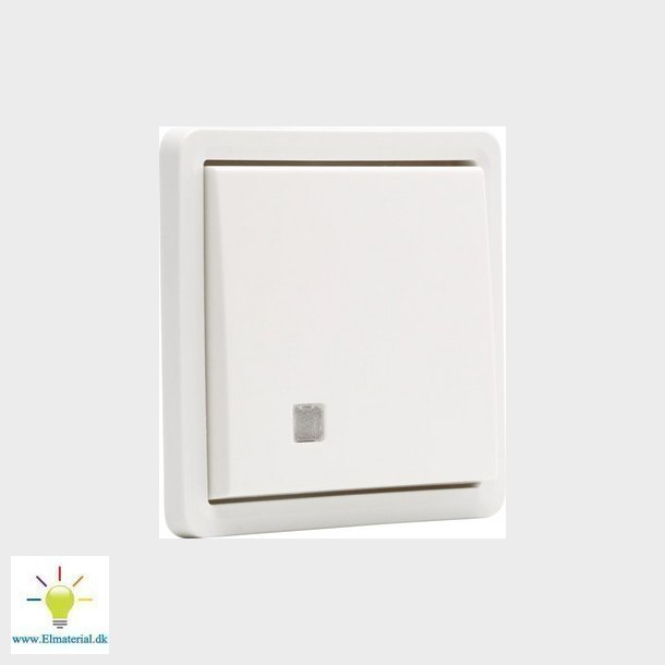 Fjedertryk med linse, 10A, IP55, hvid