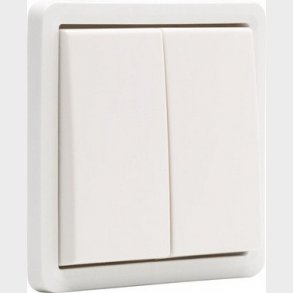 Fjedertryk, dobbelt, IP55, hvid