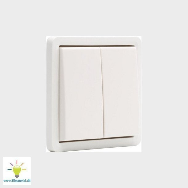 Fjedertryk, dobbelt, IP55, hvid