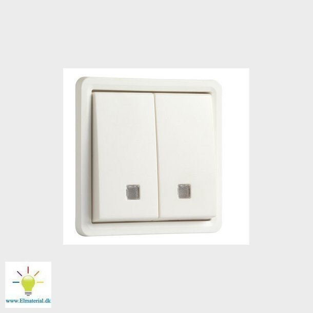 Fjedertryk med linse, db, IP55, hvid