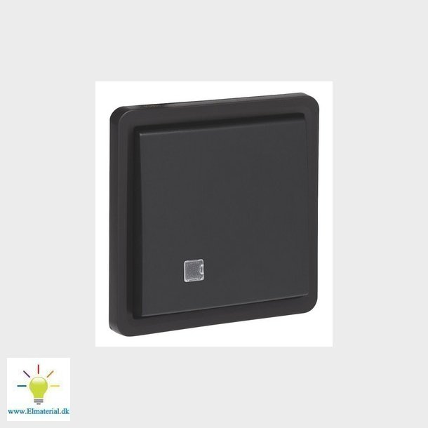 Afbryder med linse, 2-polet, IP55, sort