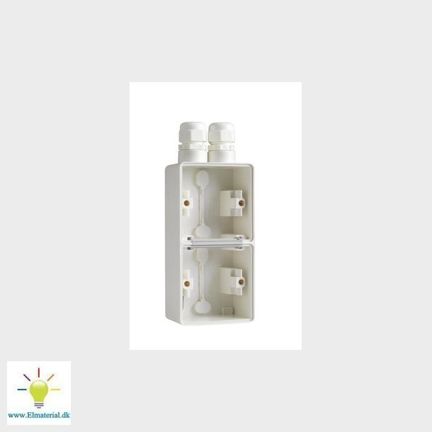 Underlag 2-modul, 2x M20, IP55, hvid