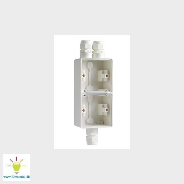 Underlag 2-modul, 3x M20, IP55, hvid