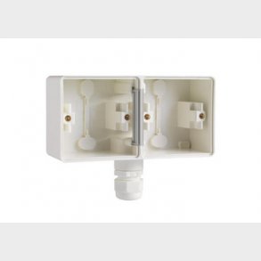 Underlag 2-modul, 1x M20, IP55, hvid