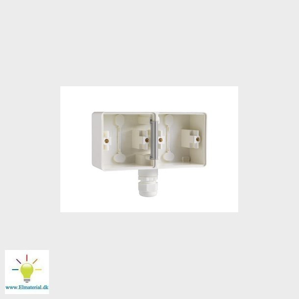 Underlag 2-modul, 1x M20, IP55, hvid