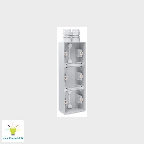 Underlag 3-modul, 2x M20, IP55, gr