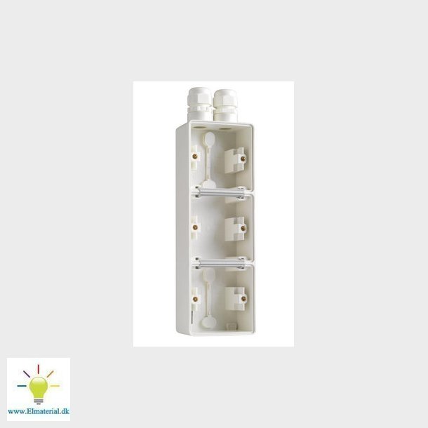 Underlag 3-modul, 2x M20, IP55, hvid