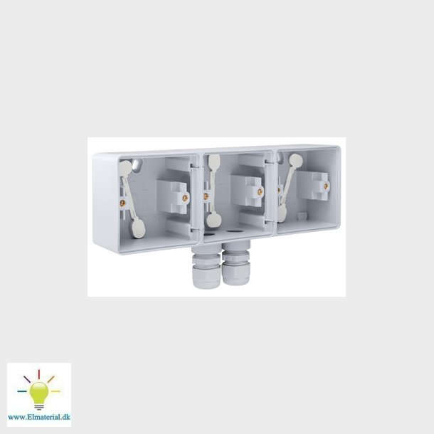 Underlag 3-modul, 2x M20, IP55, gr