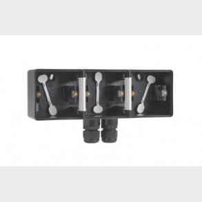 Underlag 3-modul, 2x M20, IP55, sort