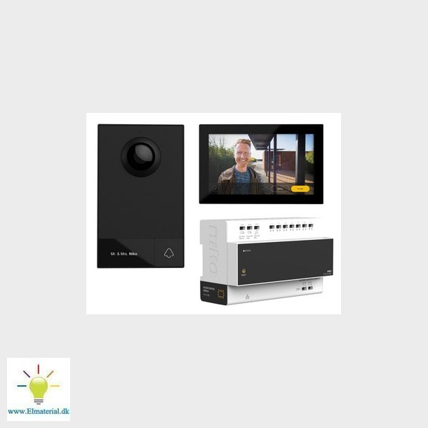 Videokit, 2-trds, med controller, ekstern og intern enhed, til overflademontering, 1 klokkeknap