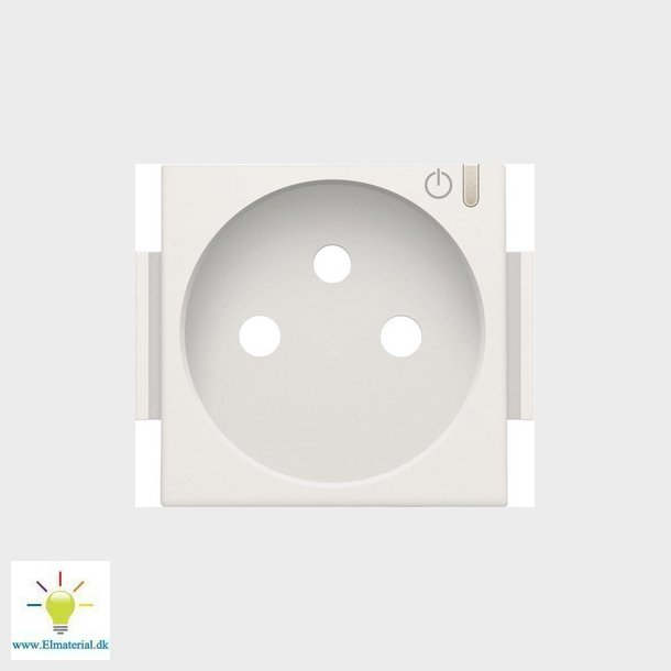 Afdkning smart stikkontakt med pindjord, hvid