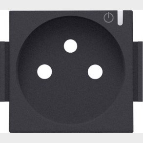 Afdkning smart stikkontakt med pindjord, antracit