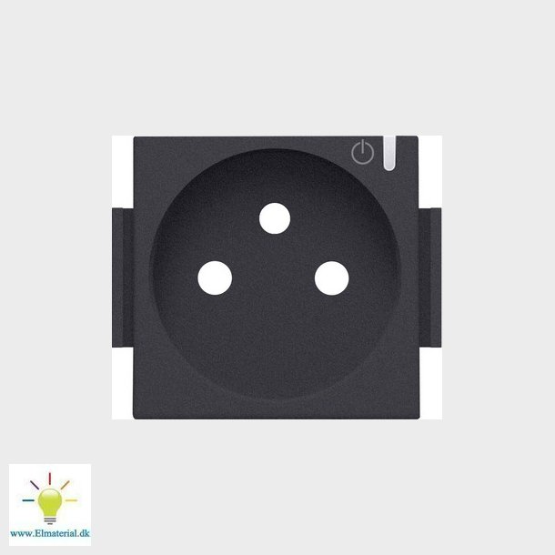 Afdkning smart stikkontakt med pindjord, antracit