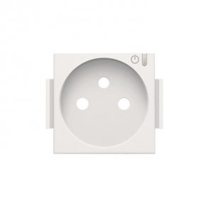 Afdkning smart stikkontakt med pindjord, hvid coated