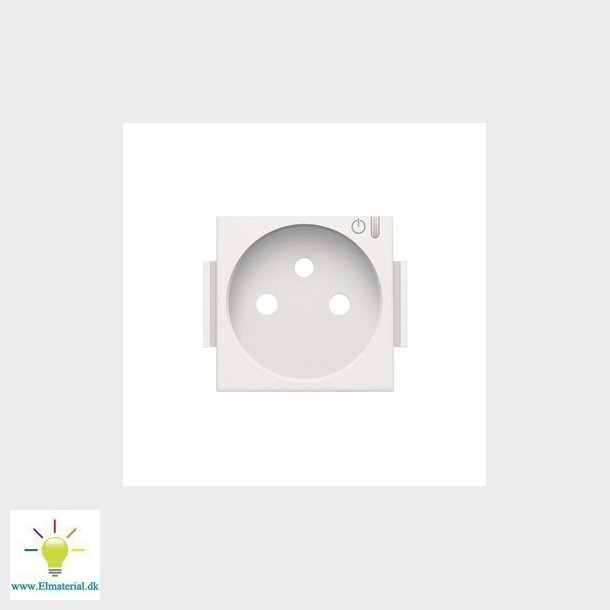 Afdkning smart stikkontakt med pindjord, hvid coated