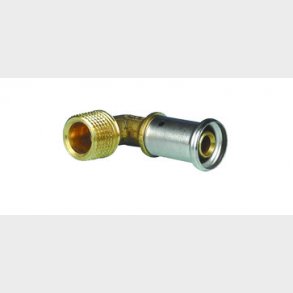 Henco pres vinkel 90° PVDF pres/udvendig gevind 16 mm x 12