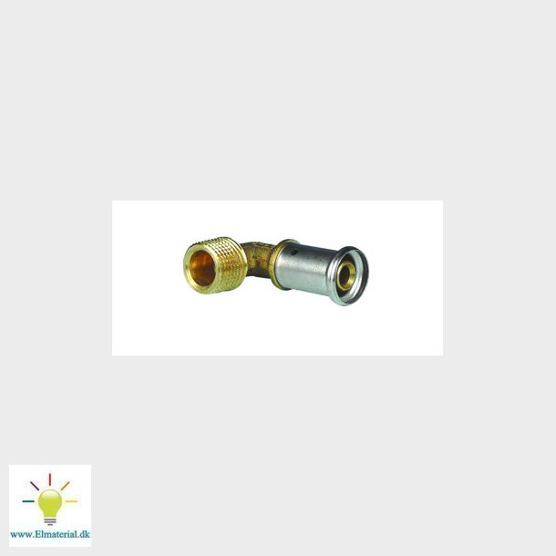 Henco pres vinkel 90&deg; PVDF pres/udvendig gevind 16 mm x 12"